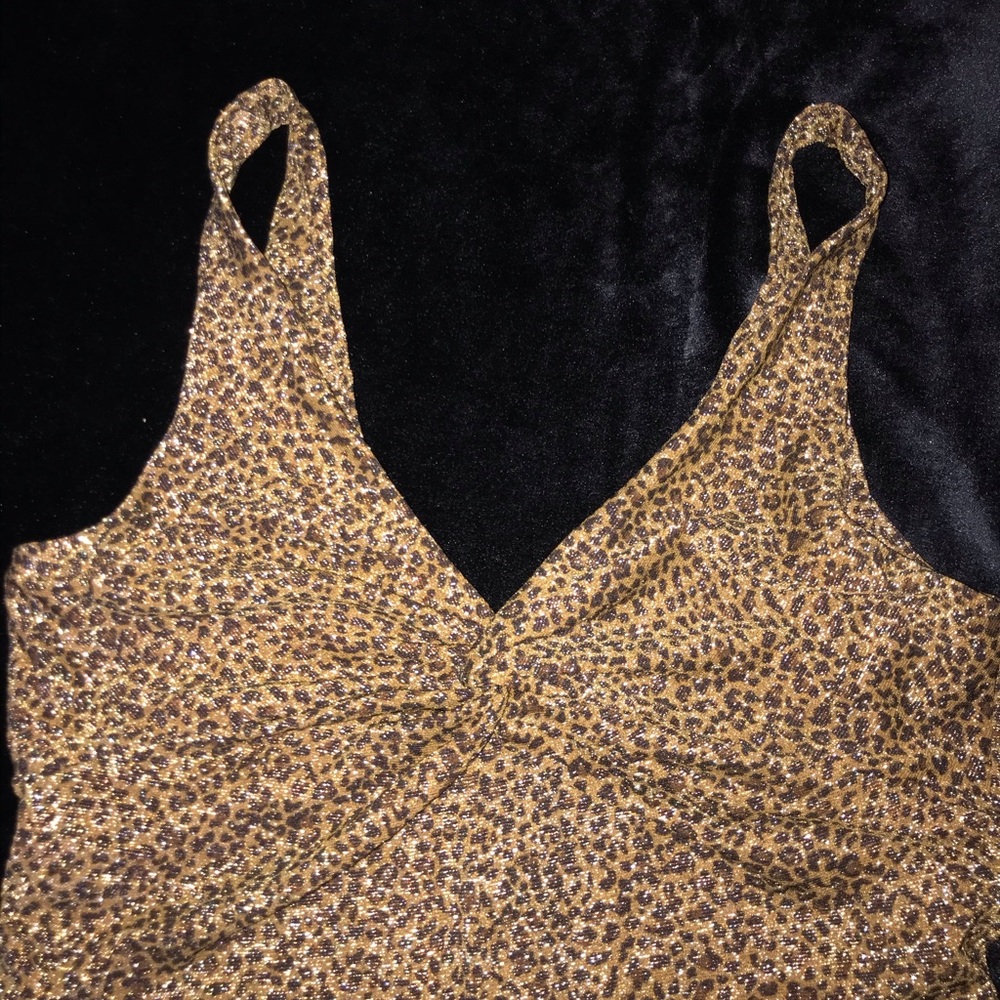 Express shimmer lessors print front tie tank top - Picture 3 of 5